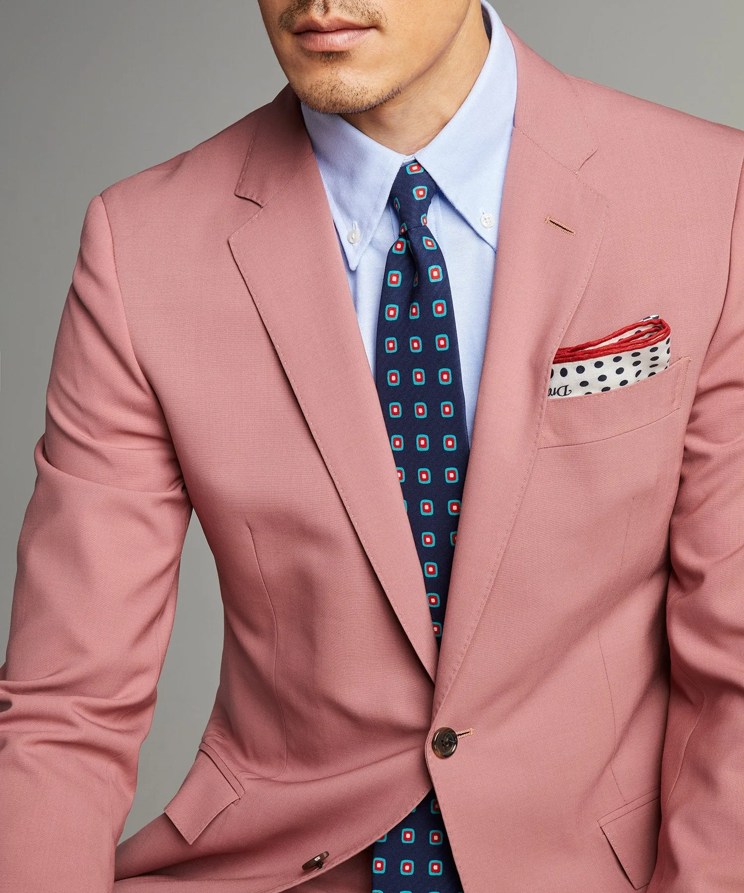 Sutton Wool Gabardine Suit in Mauve