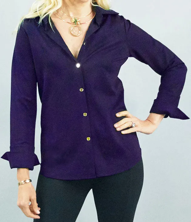 Tenley Shirt - Plum Ponte