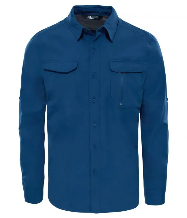 The North Face Men&#39;s Lifestyle L/S Sequoia Shirts Blue T92Xjw-Hdc