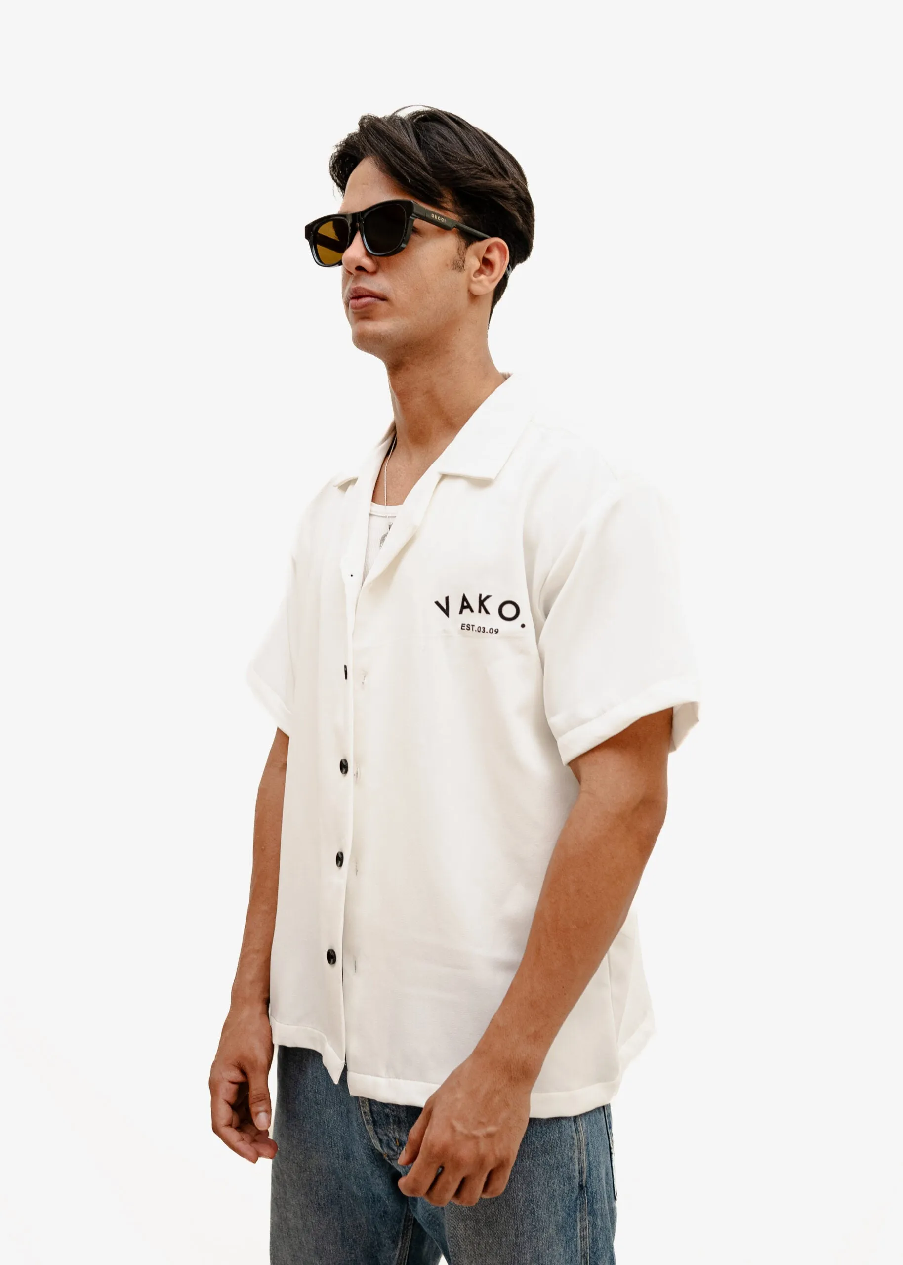 Vako White 'No Love' Bowling Shirt