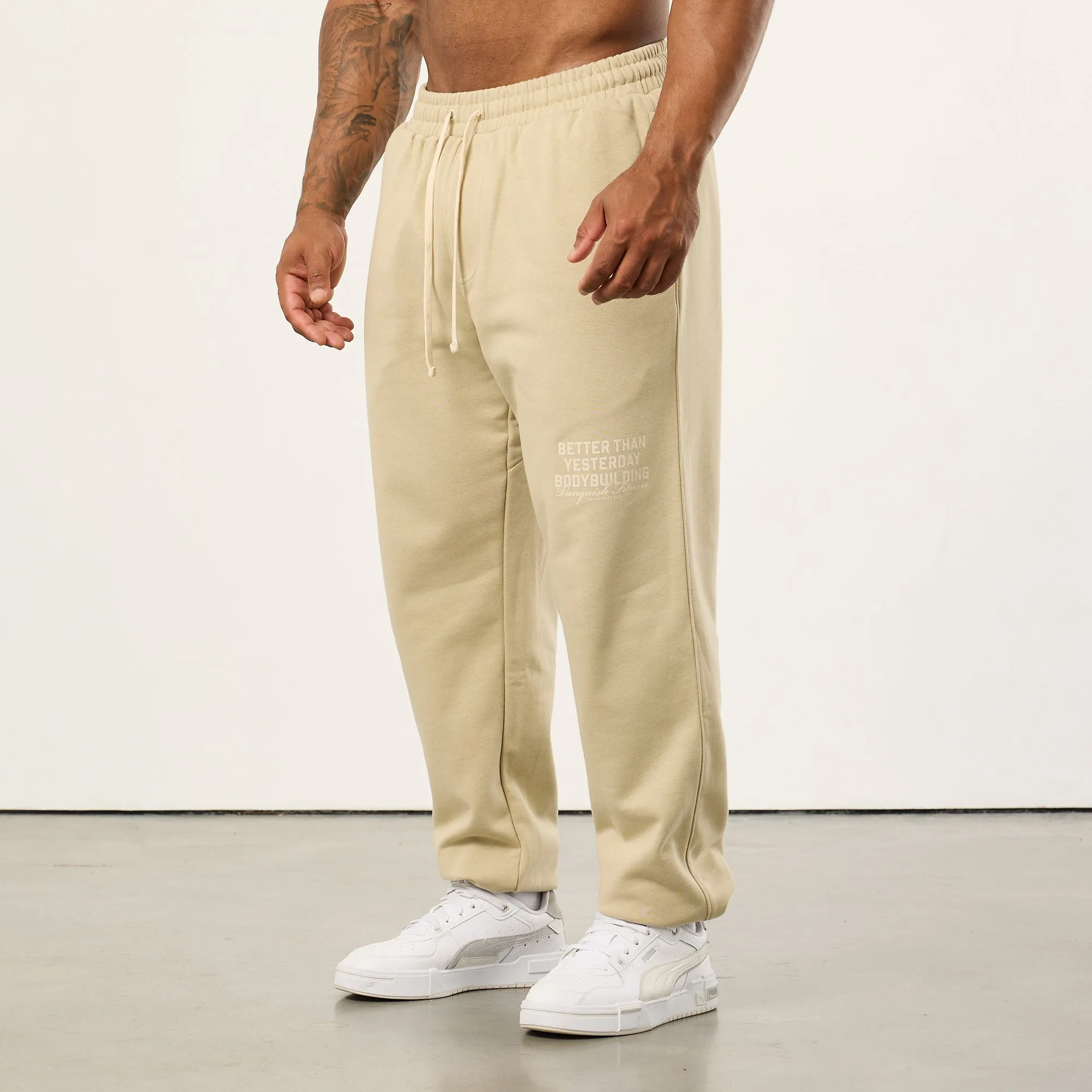 Vanquish Bodybuilding Vintage Khaki Oversized Sweatpants