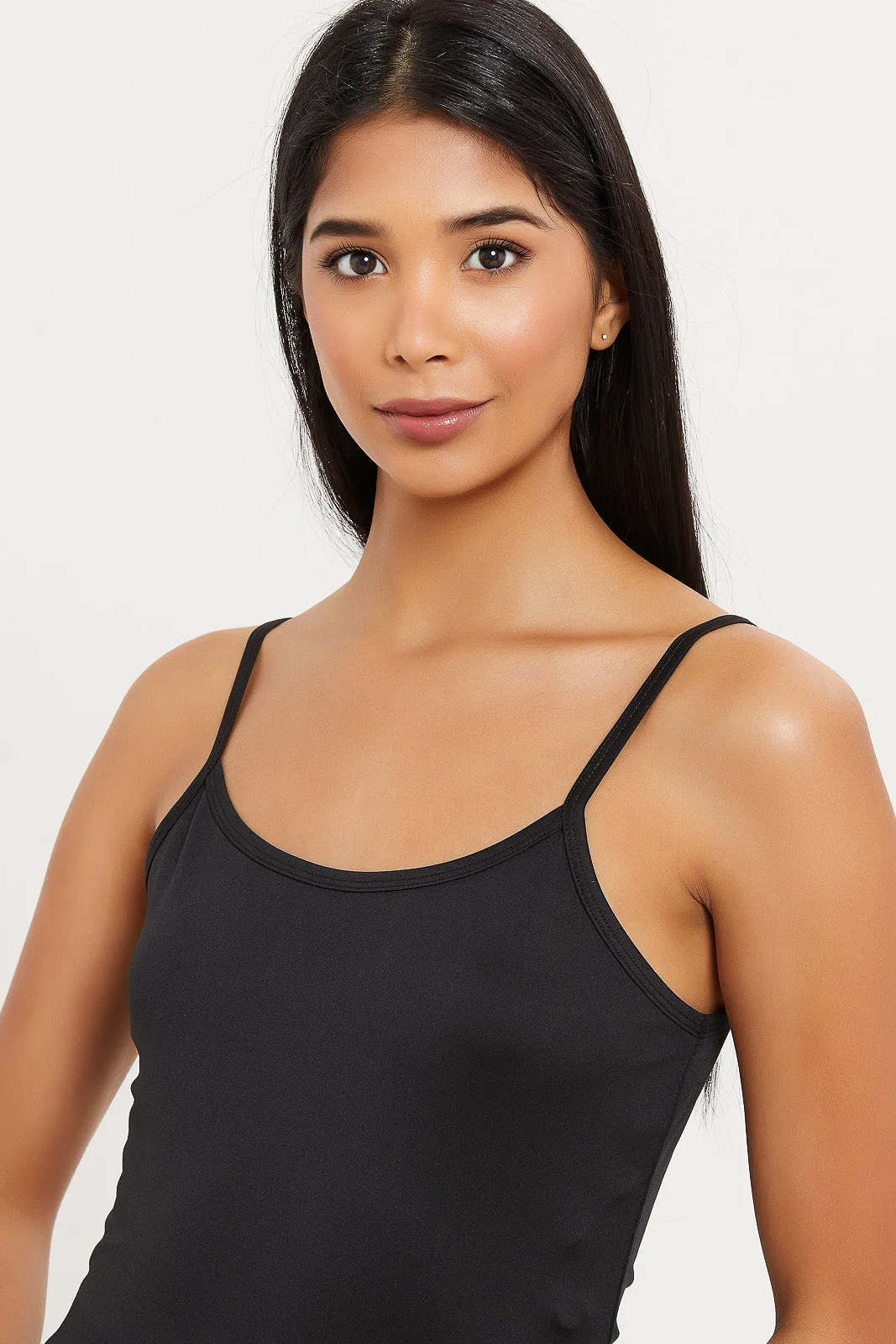 Women Black Strappy Stretch Vest