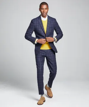 Wool Windowpane Sutton Suit Jacket in Navy