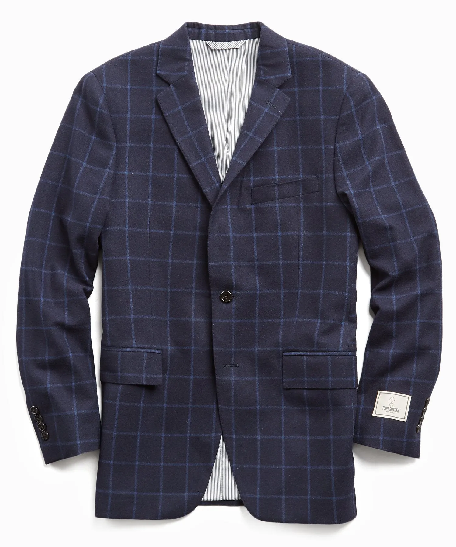 Wool Windowpane Sutton Suit Jacket in Navy