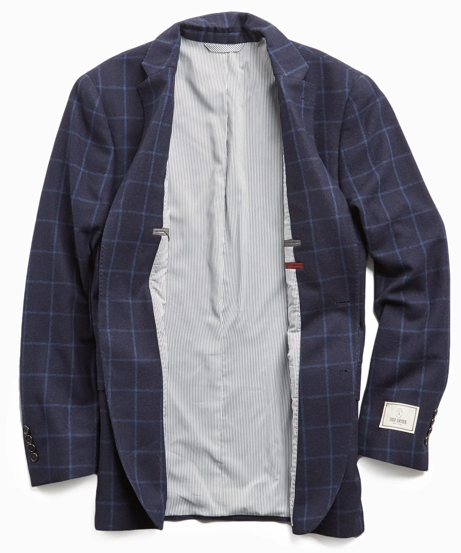 Wool Windowpane Sutton Suit Jacket in Navy